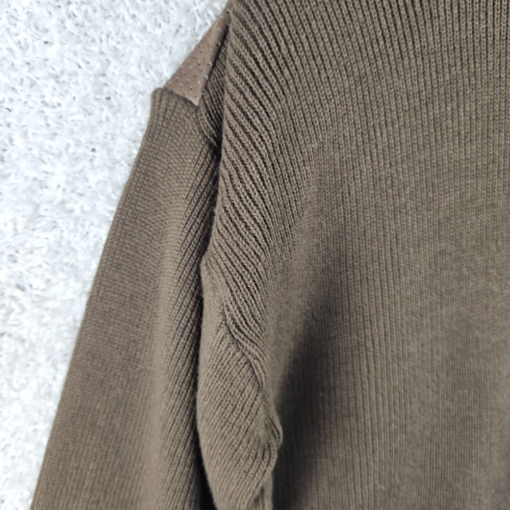 Vtg 70s Leather V Neck Sweater Cow Suede Brown Western Rockabilly Mens‎ XL - Picture 14 of 16